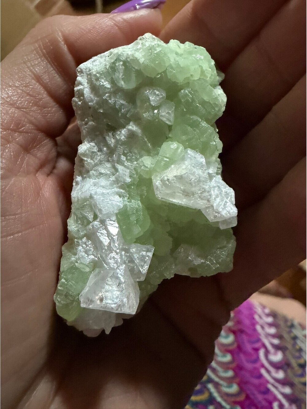 Prehnite Raw Crystal Chunk on Matrix